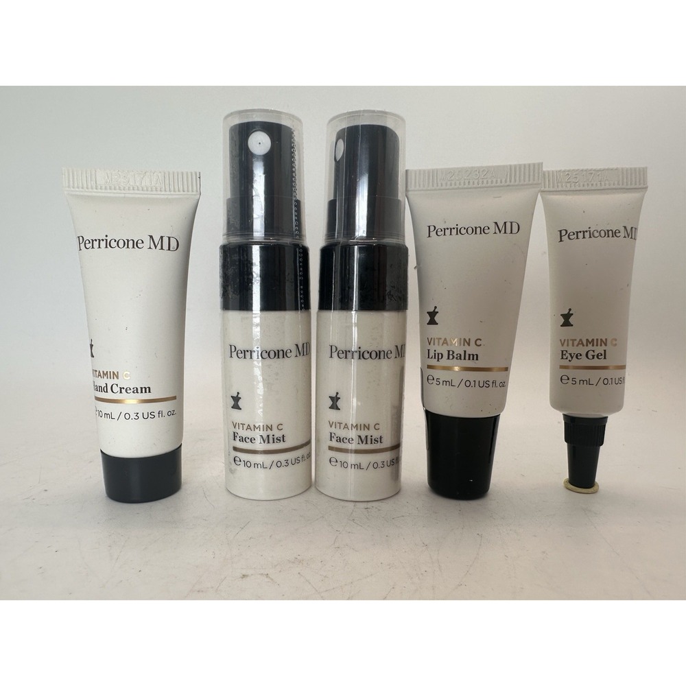 Perricone MD Vitamin C 5 Piece Sealed Mini Lot Face Mist Hand Cream Lip Eye Gel